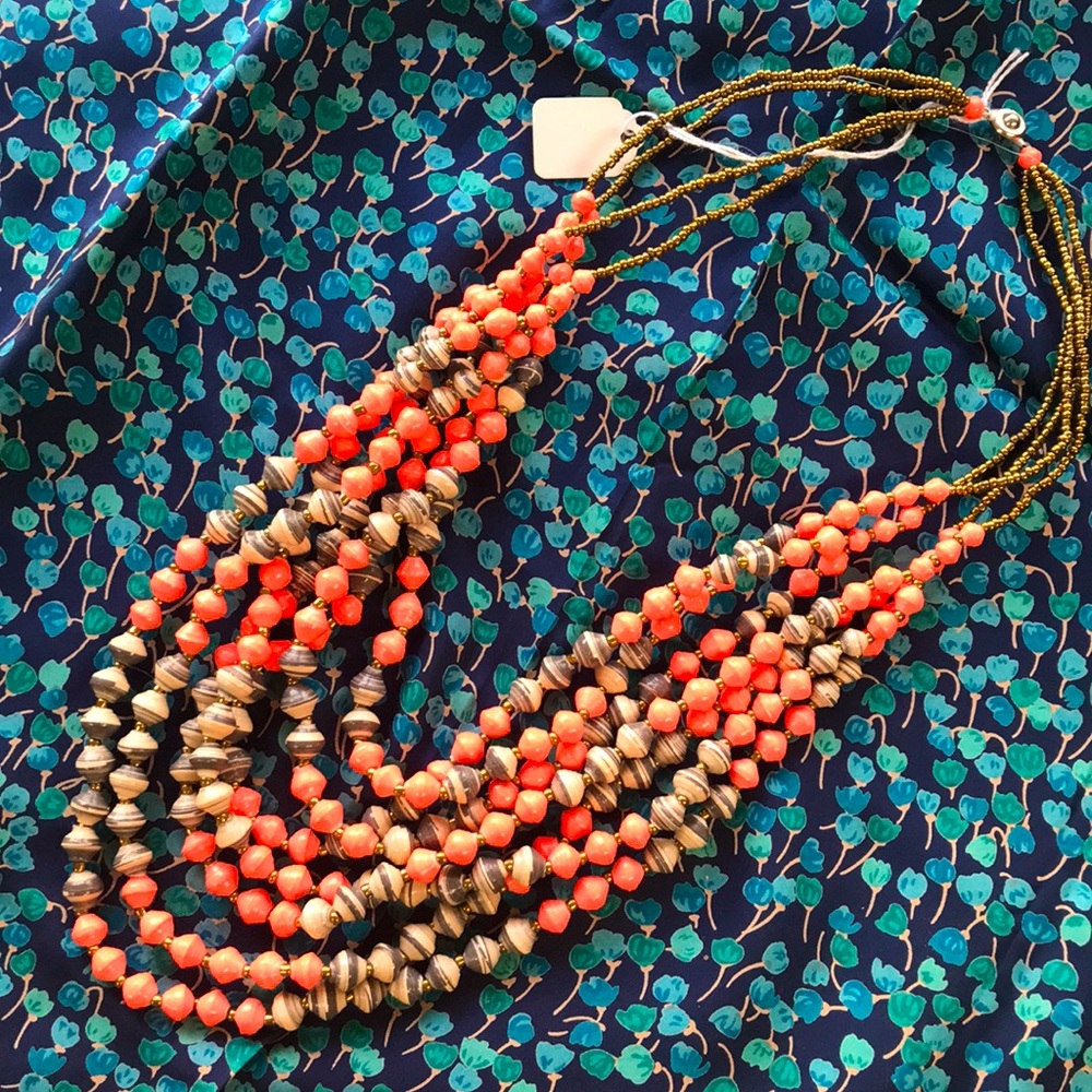 7 strand paper bead necklace